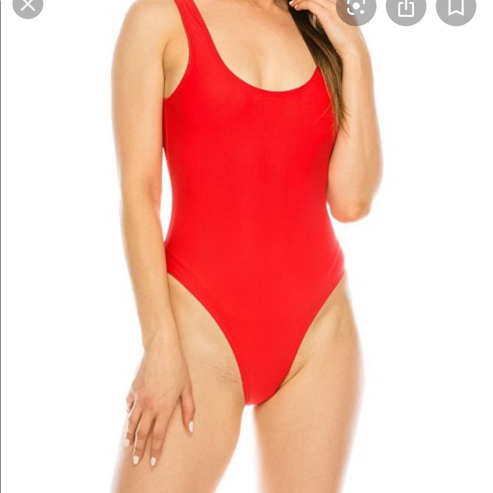 Red one piece swimsuit